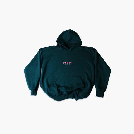 BOX FIT HOODIE - MONGO EMBROIDERY - FOREST